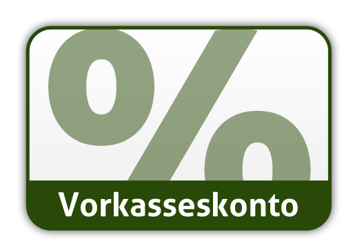 Bezahlung per Vorkasse (inkl. 2% Skonto)